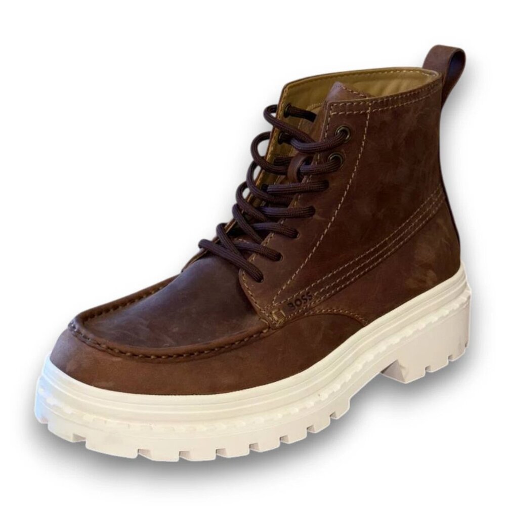 BOSS Nebular Men's Dark Brown Leather Hiking Boots US 9 (UK 8 EU 42) MSRP $238